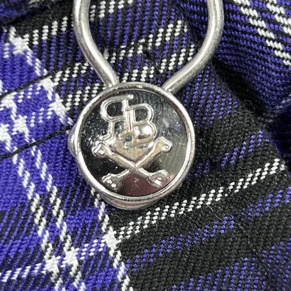 Royal Bones Daang Goodman Tripp Purple Plaid Skirtall Overalls Dress Sz L - NWOT - Picture 5 of 8